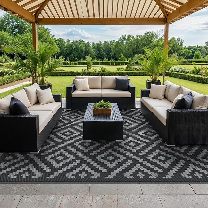 GENIMO Outdoor Rugs 8x10 Waterproof, Reversible Mats, Area Plastic Straw Rug - Image 7