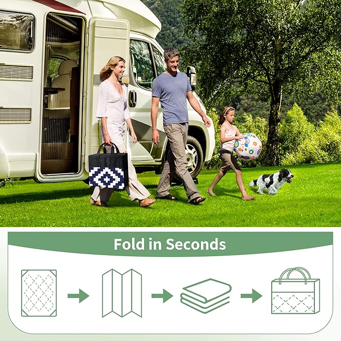 GENIMO Outdoor Rug for Patio Clearance, Reversible Plastic Camping Rugs - Image 6