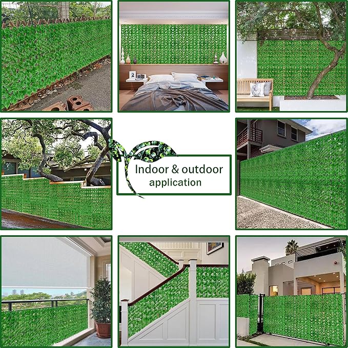 Artificial Ivy Privacy Fence Wall Screen: 48X120 in UV-Anti Faux Greenery - Image 6