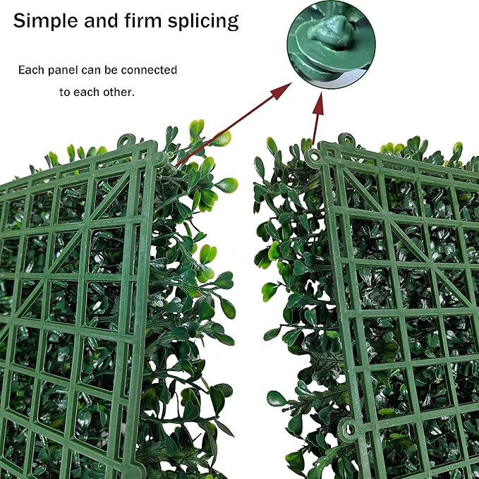 Artificial Boxwood Roll: 40x120 in UV-Anti Faux Ivy Boxwood Hedge Leaf Grass - Image 4