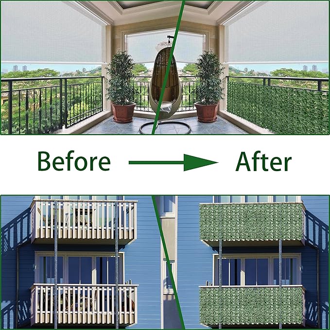 Artificial Fence Privacy Screen: 4FT x 50FT UV-Anti Faux Greenery Backdrop Ivy - Image 4
