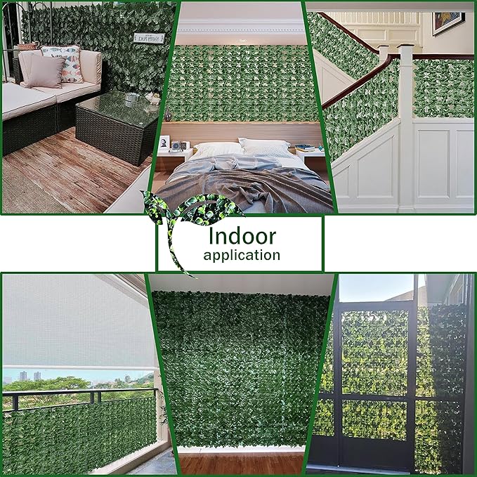 Artificial Ivy Privacy Fence Wall Screen, 60X120 in UV-Anti Faux Greenery - Image 6